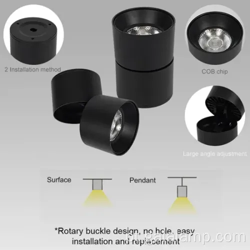 Luz de trilha dobrável montada na superfície moderna para espaços de varejo